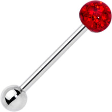 Load image into Gallery viewer, Red Gem Disco Ball Internally Threaded Barbell Tongue Ring
