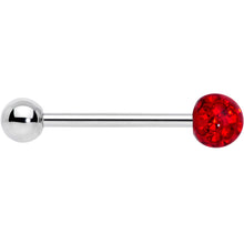 Load image into Gallery viewer, Red Gem Disco Ball Internally Threaded Barbell Tongue Ring
