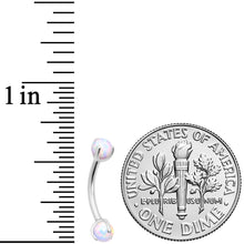Load image into Gallery viewer, 16G 5/16 White Synthetic Opal Internally Threaded Eyebrow Ring
