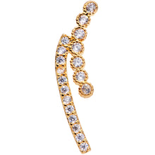 Load image into Gallery viewer, 16G 1/4 Clear CZ Gem Gold Tone Curve Internally Threaded Labret
