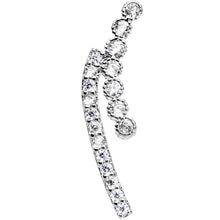Load image into Gallery viewer, 16G 5/16 Clear CZ Gem Curve Internally Threaded Labret Tragus
