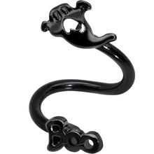 Load image into Gallery viewer, Black Wailing Ghost Boo Halloween Spiral Twister Belly Ring
