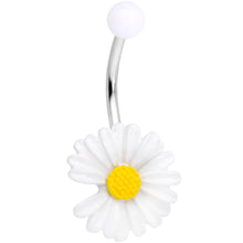 Load image into Gallery viewer, White Daisy Flower Belly Ring
