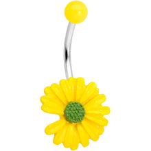 Load image into Gallery viewer, Yellow Daisy Flower Belly Ring
