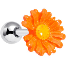 Load image into Gallery viewer, 16G 1/4 Orange Daisy Flower Cartilage Tragus Earring

