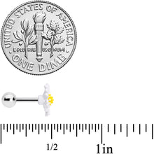 Load image into Gallery viewer, 16G 1/4 White Daisy Flower Cartilage Tragus Earring
