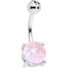 Load image into Gallery viewer, Clear Gem White Faux Opal Turquoise Bioplast Belly Ring Set of 4
