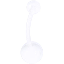 Load image into Gallery viewer, Clear Gem White Faux Opal Turquoise Bioplast Belly Ring Set of 4
