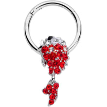 Load image into Gallery viewer, 16G 3/8 Red Gem Sweet Fish Dangle BCR Captive Bead Ring
