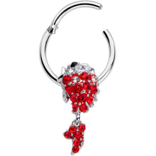 Load image into Gallery viewer, 16G 3/8 Red Gem Sweet Fish Dangle BCR Captive Bead Ring
