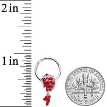 Load image into Gallery viewer, 16G 3/8 Red Gem Sweet Fish Dangle BCR Captive Bead Ring
