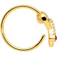 Load image into Gallery viewer, 20G 5/16 Red Gem Gold Tone Infinity Love Nose Hoop
