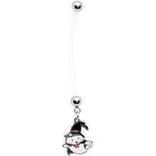 Load image into Gallery viewer, Clear Bioplast Witchy Ghost Halloween Dangle Pregnancy Belly Ring
