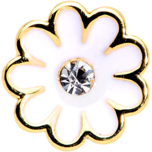 Load image into Gallery viewer, 16G 5/16 Clear Gem Gold Tone Daisy Flower Labret Monroe Tragus
