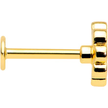 Load image into Gallery viewer, 16G 5/16 Clear Gem Gold Tone Daisy Flower Labret Monroe Tragus
