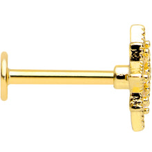 Load image into Gallery viewer, 16G 1/4 Green Gem Gold Tone Evening Star Labret Monroe Tragus
