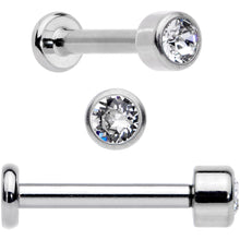Load image into Gallery viewer, 16G 5/16 Clear Gem Grade 23 Titanium Internally Threaded Labret

