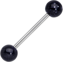 Load image into Gallery viewer, Grade 23 Titanium Black Glitter Ball Barbell Tongue Ring
