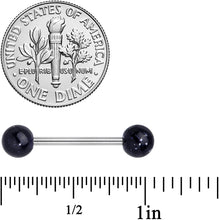 Load image into Gallery viewer, Grade 23 Titanium Black Glitter Ball Barbell Tongue Ring
