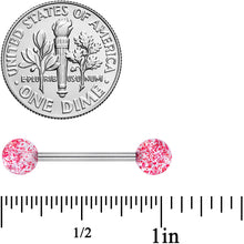 Load image into Gallery viewer, Grade 23 Titanium Red Glitter Ball Barbell Tongue Ring
