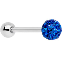 Load image into Gallery viewer, Blue Gem Disco Ball Barbell Tongue Ring
