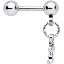 Load image into Gallery viewer, 16G 1/4 Clear Gem Happy Ghost Halloween Dangle Cartilage Earring
