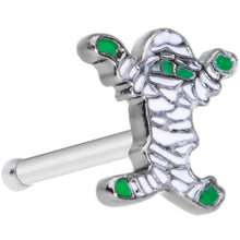 Load image into Gallery viewer, 20G 5/16 Green Mummy Halloween Nose Bone
