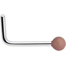 Load image into Gallery viewer, 20G 7mm Brown Matte 2mm L Shaped Nose Ring
