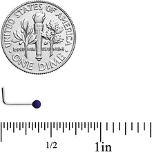 Load image into Gallery viewer, 20G 7mm Dark Blue Matte 2mm L Shaped Nose Ring

