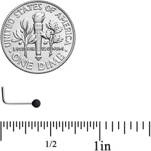 Load image into Gallery viewer, 20G 7mm Black Matte 2mm L Shaped Nose Ring
