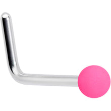 Load image into Gallery viewer, 20G 7mm Pink Matte 2mm L Shaped Nose Ring
