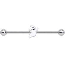 Load image into Gallery viewer, 14G Happy Ghost Halloween Industrial Barbell 38mm

