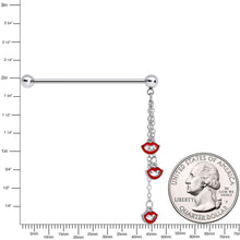 Load image into Gallery viewer, 14G Vampire Fangs Halloween Dangle Industrial Barbell 38mm
