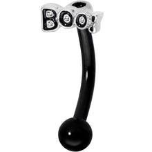 Load image into Gallery viewer, 14G 5/16 Black Boo Halloween Curved Eyebrow Ring
