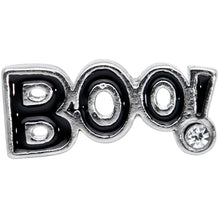Load image into Gallery viewer, 16G 5/16 Clear Gem Black Boo Halloween Labret Monroe Tragus

