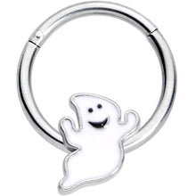 Load image into Gallery viewer, 16G 3/8 Happy Ghost Halloween Hinged Segment Ring
