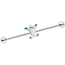 Load image into Gallery viewer, 14G Green Mummy Halloween Industrial Barbell 38mm
