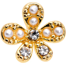 Load image into Gallery viewer, 16G 5/16 Clear Gem Gold Tone Stylish Splat Labret Monroe Tragus
