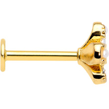 Load image into Gallery viewer, 16G 5/16 Clear Gem Gold Tone Stylish Splat Labret Monroe Tragus
