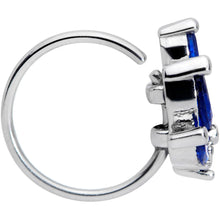 Load image into Gallery viewer, 20G 5/16 Blue Gem Raindrop Nose Hoop
