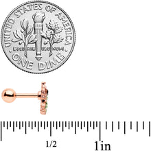 Load image into Gallery viewer, 16G 1/4 Green Gem Rose Gold Tone Royal Frog Cartilage Tragus
