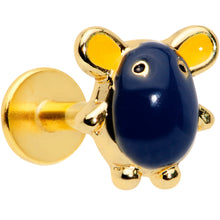 Load image into Gallery viewer, 16G 5/16 Gold Tone Black Mouse Labret Monroe Tragus
