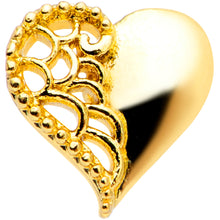 Load image into Gallery viewer, 16G 5/16 Clear Gem Gold Hue Angel Wing Heart Labret Monroe Tragus
