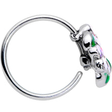 Load image into Gallery viewer, 20G 5/16 Clear Gem Fanciful Flowers Nose Hoop
