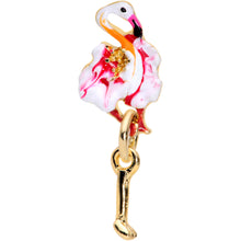 Load image into Gallery viewer, 16G 1/4 Gold Tone Pink Flamingo Dangle Cartilage Tragus Earring
