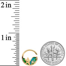 Load image into Gallery viewer, 18G 3/8 Clear Gem Gold Tone Starfish Nautical Closure Ring
