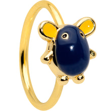 Load image into Gallery viewer, 20G 5/16 Gold Tone Black Mouse Nose Hoop
