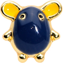 Load image into Gallery viewer, 20G 5/16 Gold Tone Black Mouse Nose Hoop
