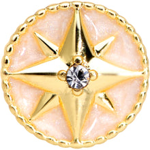 Load image into Gallery viewer, 16G 1/4 Clear Gem Gold Tone Sailors Compass Cartilage Tragus
