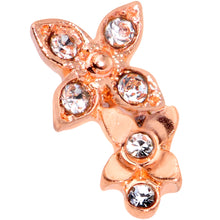 Load image into Gallery viewer, 16G 5/16 Clear Gem Rose Gold Tone Butterfly Duo Labret Tragus

